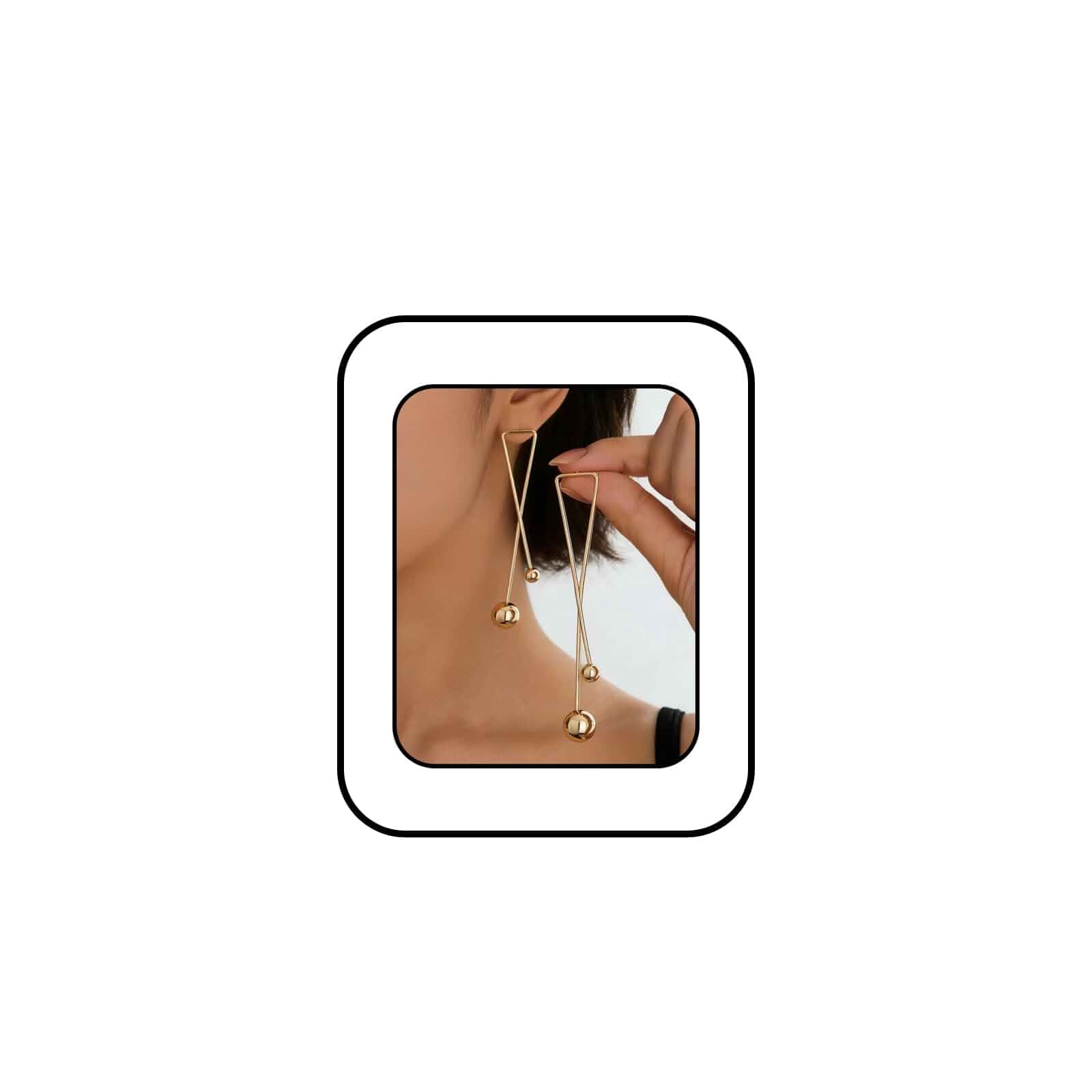 Gold Long Statement Earrings for Women,Geometric Ball Dangle Earring Big Bar Minimalist Earring Vintage Hollow Drop Earrings Jewelry Gifts for Women