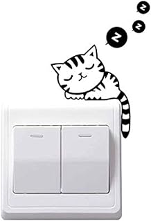 ملصق مفتاح اضاءة بتصميم كلب كرتوني من 4 قطع مع مقبس قابل للازالة للديكور