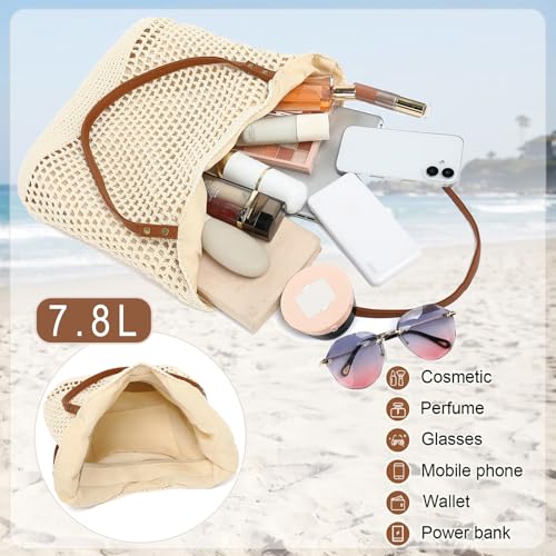 Image of Bycobecy Woven Tote Bag for Women, Summer Beach Bag Large Crochet Shoulder Purse Handbag Boho Knit Bag for Summer Travel