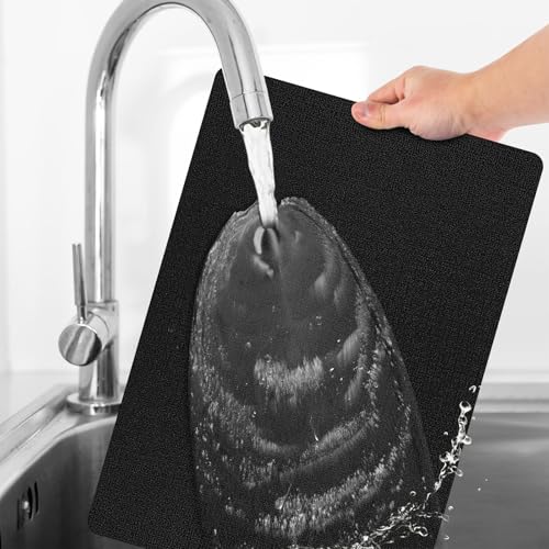 Placemats Set of 12 Washable, Heat Resistant Table Placemats Wipeable Faux Leather Place Mats Non Slip, Waterproof Square Table Mats for Indoor Outdoor, Black