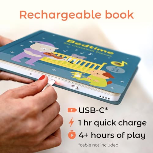 Cali'S Books CBMRZTWINKLE2 Bedtime Baby Music Book | New Rechargeable Musical Book, No More Batteries | 6 Classical Pieces thumb #1