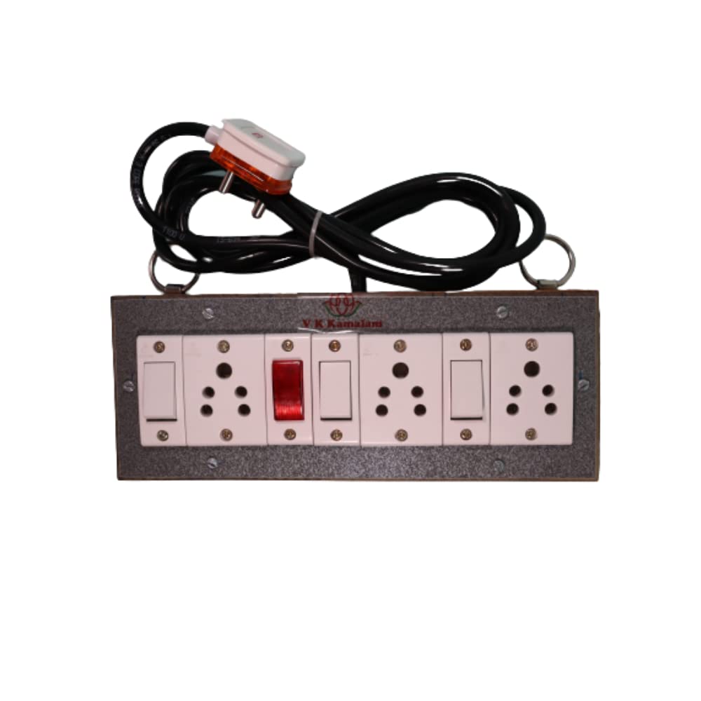 Buy V K Kamalam Heavy Duty16 AMP Power Wooden Extension Cord/Boards 3