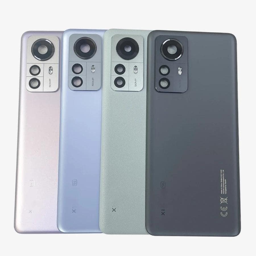 SHOWGOOD Vidrio para Xiaomi 12 Pro 5G Cubierta de batería 12Pro Carcasa trasera de repuesto con adhesivo + lente de cámara (morado)