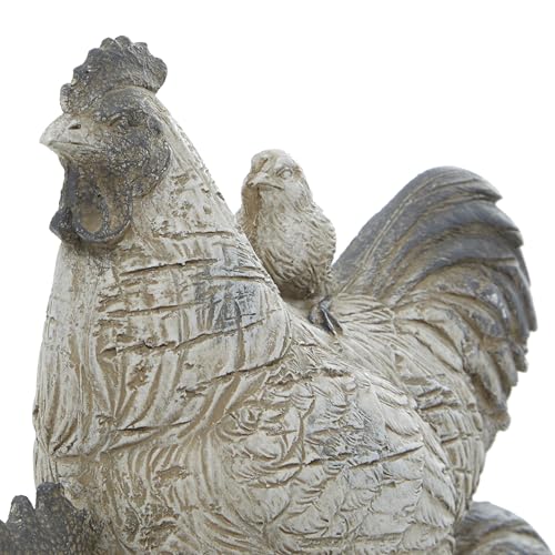 Deco-79-Polystone-Rooster-Decorative-Sculpture-Home-Decor-Statue-Accent-Figurine-8-x-5-x-12-White Deco 79 Polystone Rooster Decorative Sculpture Home Decor Statue Accent Figurine 8 x 5 x 12 White