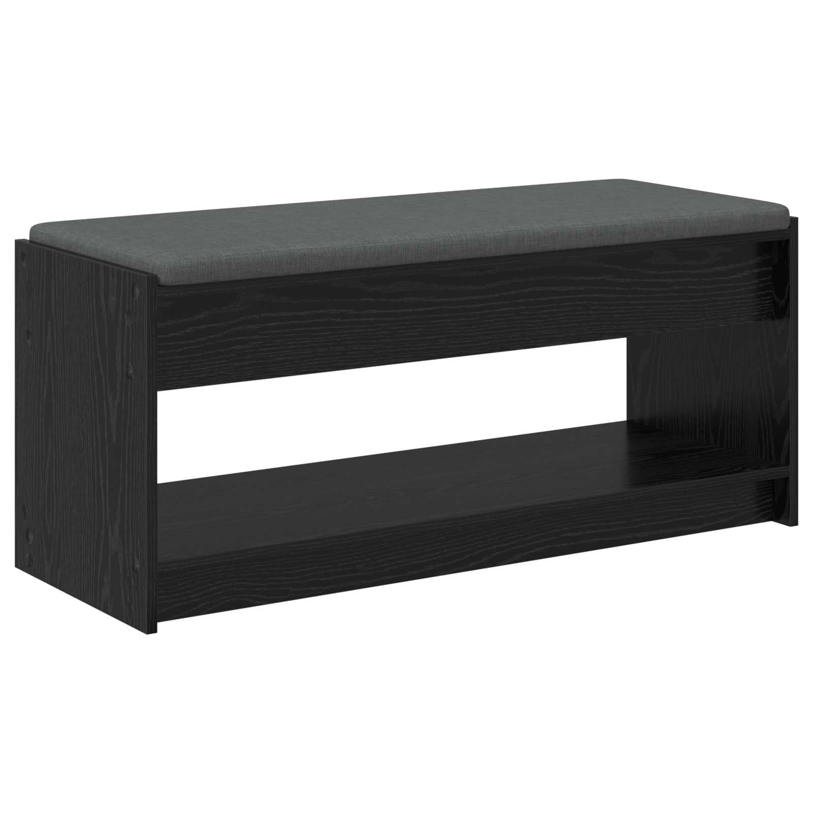 Ławka do przedpokoju dąb czarny 103x38x45 cm z miękką poduszką