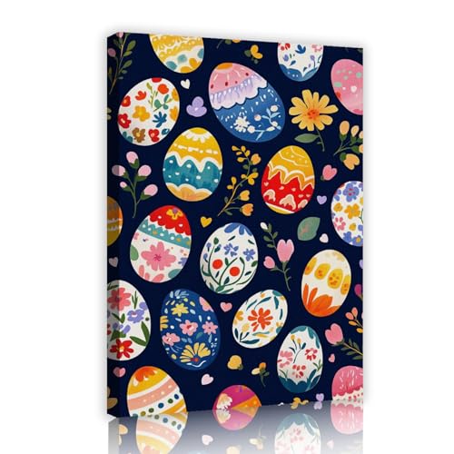 Oeuf de Pâques peinture sur toile cadeau de naissance original motif mignon 45x68