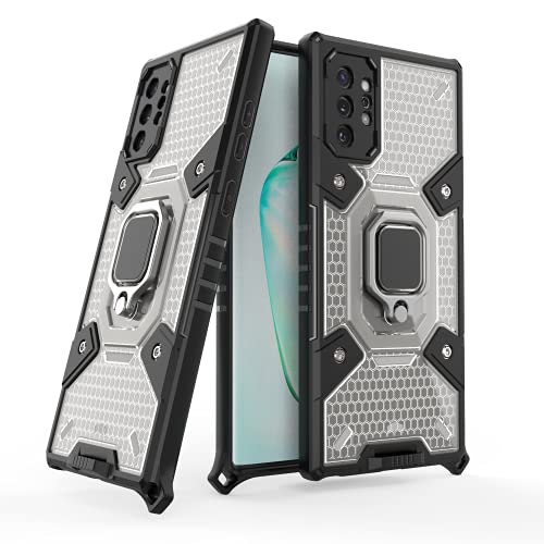 Image of zivite TPU Tough Armor Bumper Back Case Cover For Samsung Note 10 Pro|Ring Holder & Kickstand In-Built|360 Degree Protection Back Case Cover For Samsung Galaxy Note 10 Pro /Note 10 Plus (Black)