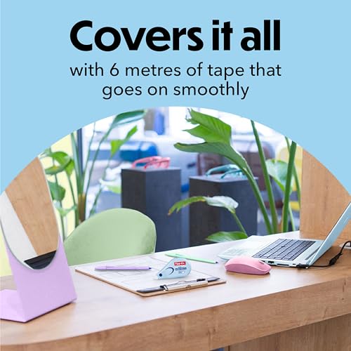 Tipp-Ex Mini Pocket Mouse Korrekturroller Pastell (6 m x 5 mm) – 5 Pastellfarben und 1 durchsichtige Farbe, Packung à 6