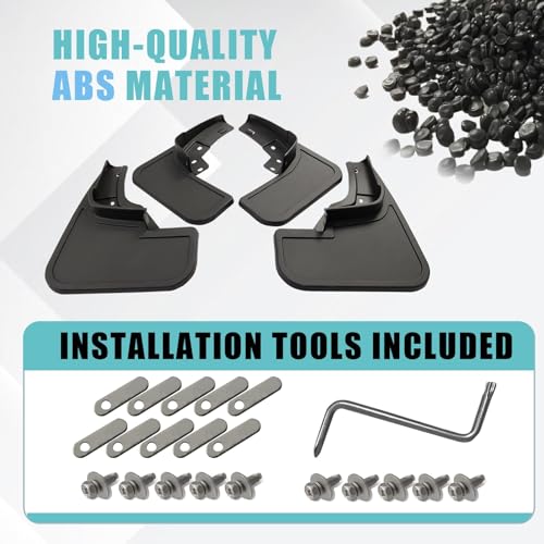 Image of BestEvMod AOSK Compatible with F-150 Lightning 2026 2025 2024 2023 2022 2021 Upgraded Mud Flaps Splash Guards Exterior Accessories Ford F150 Lightning Mud Flaps (Set of Four) No Need to Drill Holes