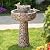 Glitzhome 2-Tier Stone Like Outdoor Water Fountain with Birds, Bird Bath Outdoor Waterfall Fountain Decor, Freestanding Water Fountains with Pump for Garden Yard Patio Porch, 24.41”H