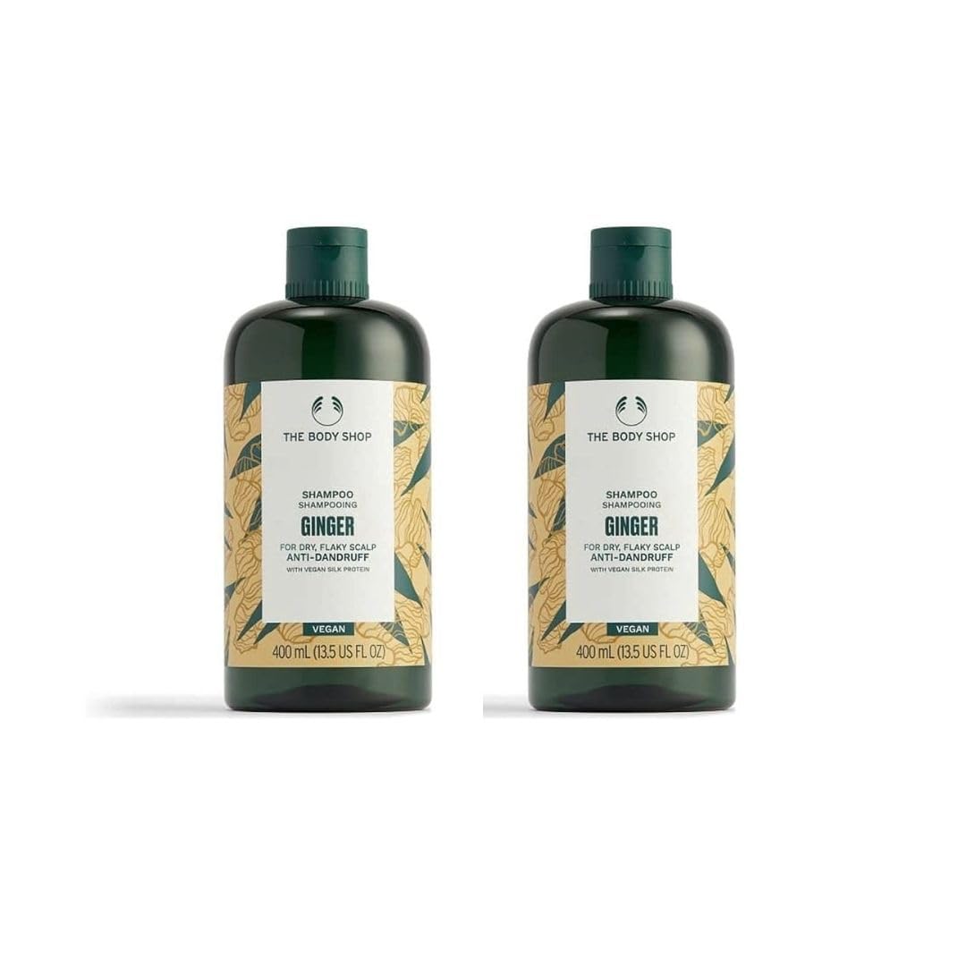 2 X Ginger Shampoo 400ml each Vegan new formula itchy scalp anti dandruff