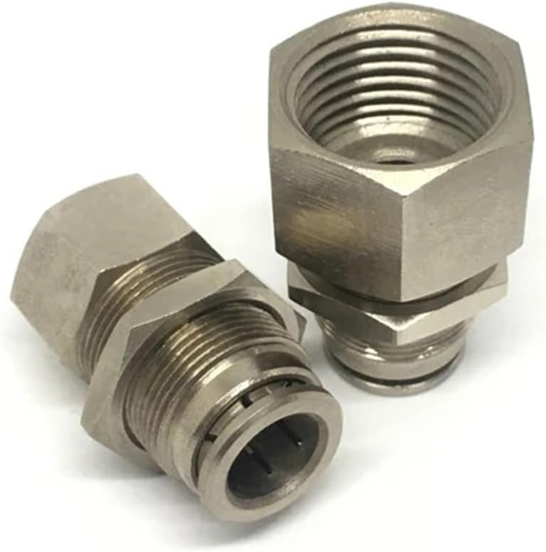 OSNEEOIY 1pc Brass straight threaded female pipe fittings pneumatic tube fittings PMF10/PMF12/PMF14/PMF16-M5/01/02/03/04(PMF10,-03)
