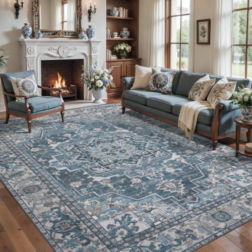 Image of Tangsoo Farmhouse 6x9 Washable Area Rugs for Living Room, Non Slip Rug