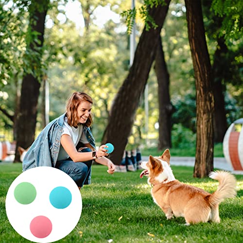 3Stück Hundeball Spielzeug 4cm Gummi Hundespielzeug Ball Unzerstörbares Hundespielzeug Kauspielzeug Elastische Toss Ballspielzeug für Hund Welpen Katzen Interaktives Hundespielzeug für Training