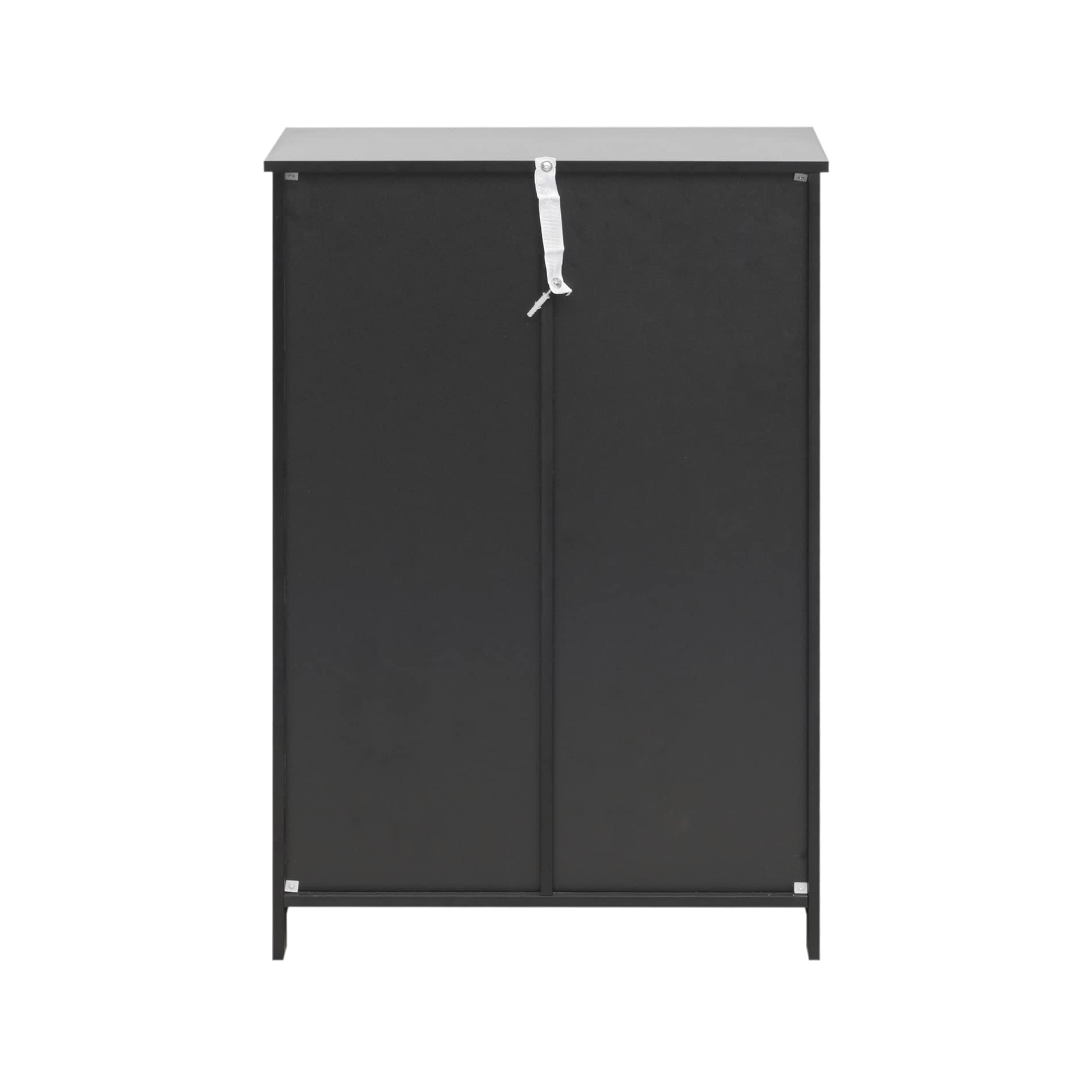 Rebecca Mobili Mobiletto Bagno, Armadietto Da Terra Ingresso, Nero Moderno, 1 Anta 4 Cassetti, Igienico Salvaspazio - Misura HxLxP: 82 x 56 x 30 cm - Art. RE6736