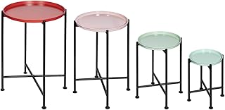 Set of 4 Multicolor Nesting Plant Stands - Modern Decorative Metal Stand...