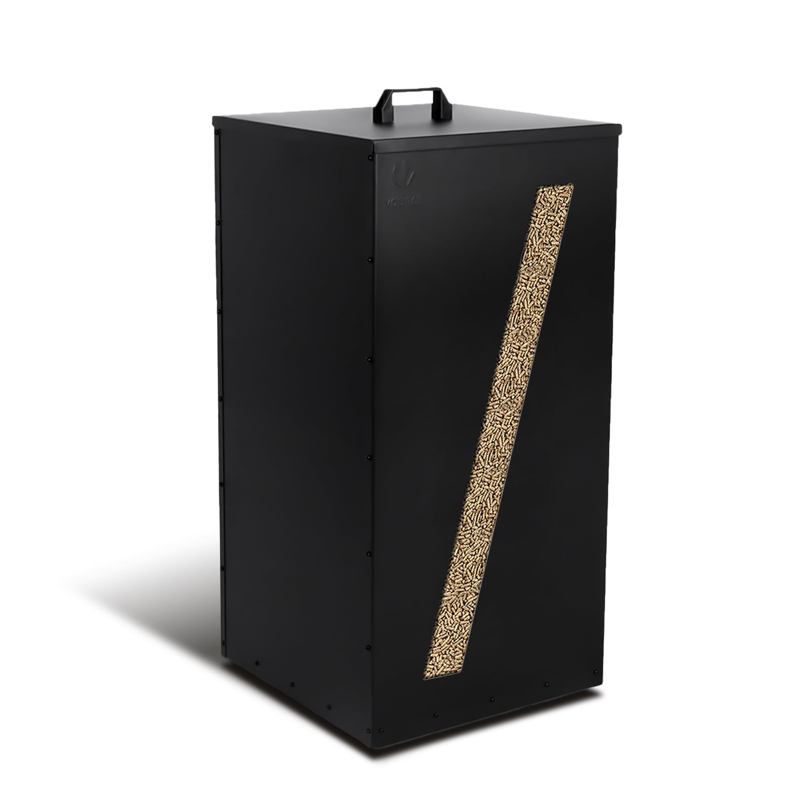 VOUNOT® Depósito de Pellets Granulados 45 kg con Ruedas 36x36x76 cm Negro