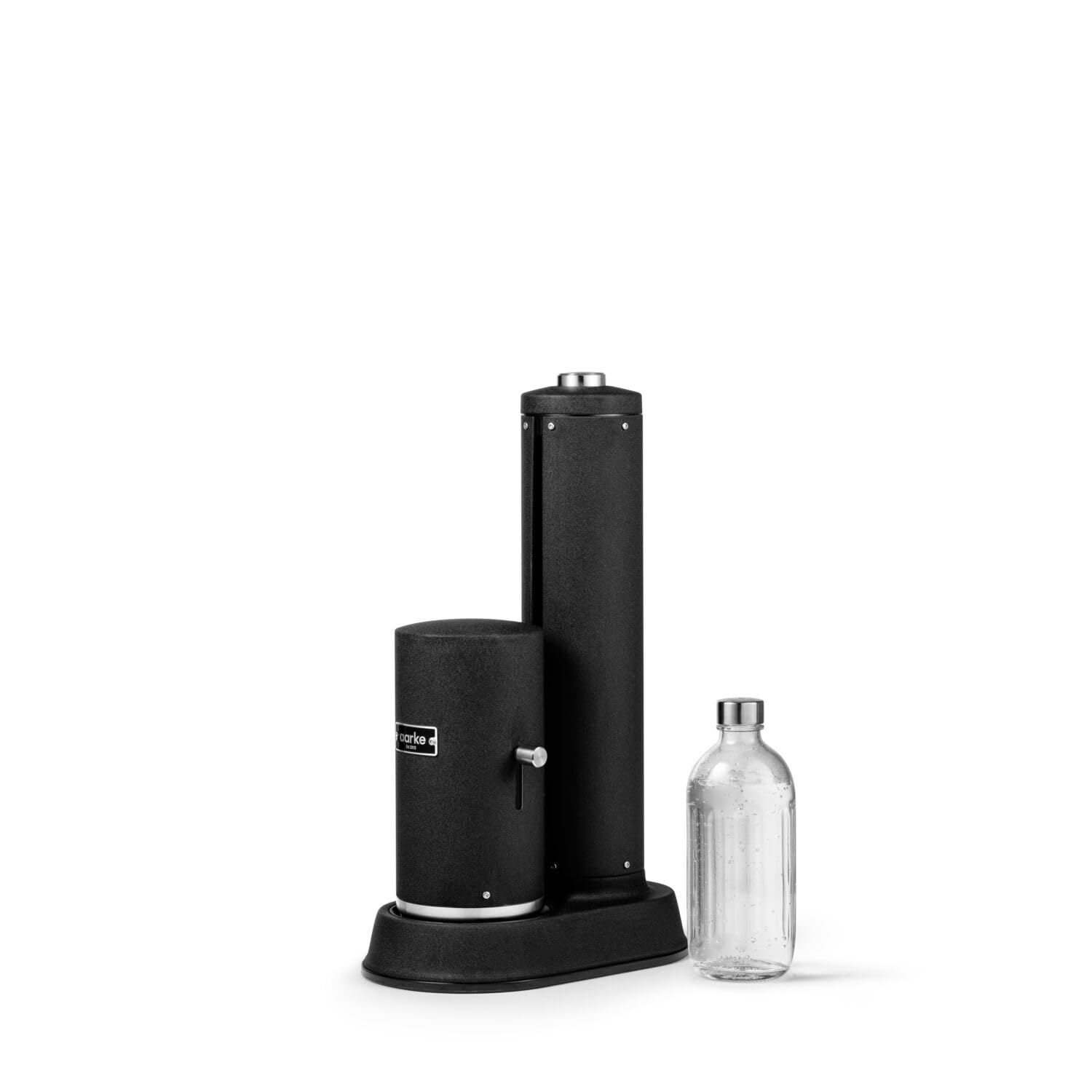 Aarke Carbonator Pro - Pulverizador de agua con botella de cristal, acabado negro mate + cilindro de CO2 AARKE 60L, 100% renovable