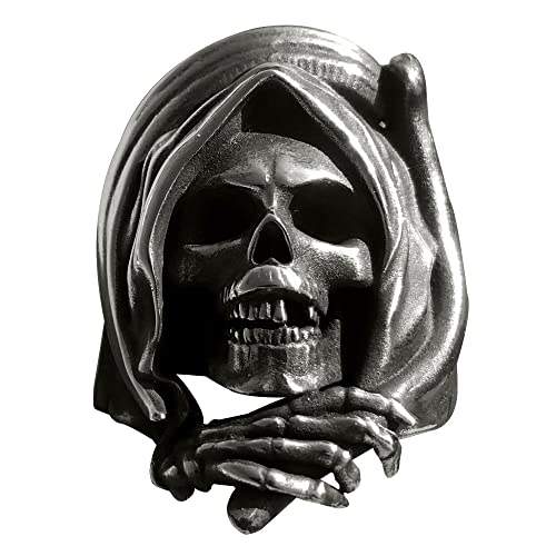 Customize Large Grim Reaper Skull Rings for Men 925 Sterling Silver Biker Punk Hip Hop Jewelry