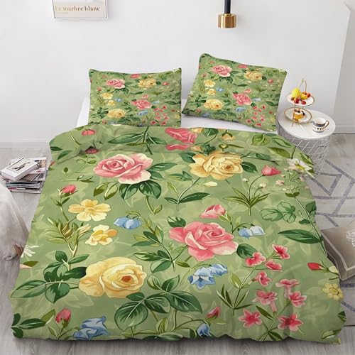 Parure de lit 200x200 fleurs pour créer une ambiance printanière et cosy dans la chambre - 2