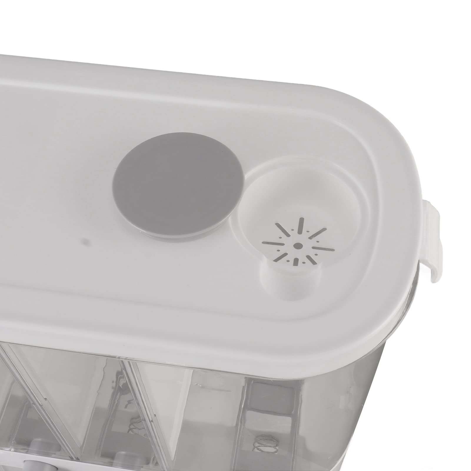 Pssopp Pudełko na Zboże, Przezroczysty Plastikowy Pojemnik Kuchenny z 5 Przegródkami do Zorganizowanego Przechowywania żywności, Mieści 10 Kg Różnych Ziaren do Użytku Domowego