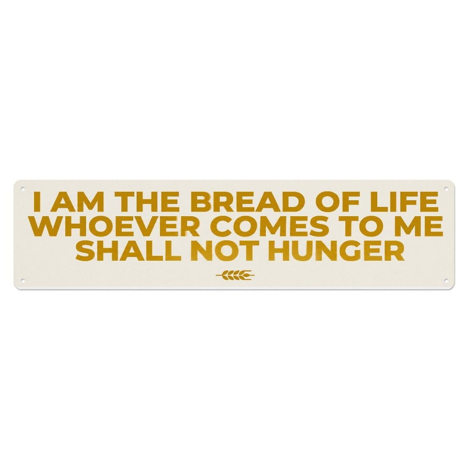 Fyrn Style Bread Life Scripture Bible Verse Positive Metal Tin Sign