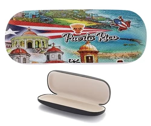 Estojo de óculos estampado com bandeira de Porto Rico 16 x 8 cm símbolo -3
