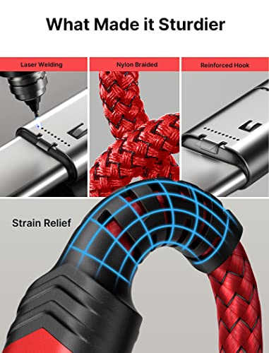 Jsaux Usb-C To Usb A Cable 3.1A Fast Charging [2-Pack 6.6Ft], Usb Type C Charger Cord Compatible With Samsung Galaxy S20 S10 S9 S8 A73 A51 A13, Note 20 10, Lg G8 G7, Ps5 Controller Usb C Charger-Red #TOP3