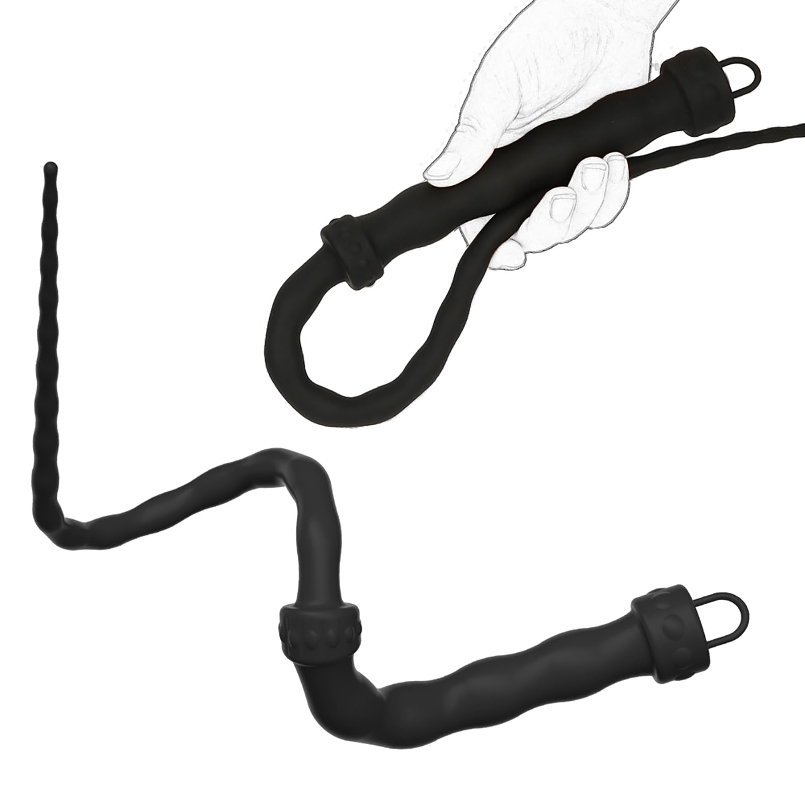 Bdsm Frusta Per Sculacciate SM Frusta E Frustini Silicone Bondage Pagaia Sessuale Cosplay Giocattoli Sessuali Per Coppie (Black)