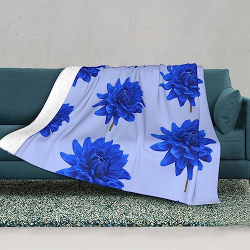 Couverture de fleurs bleues réversible et pelucheuse pour lit et canapé - 3