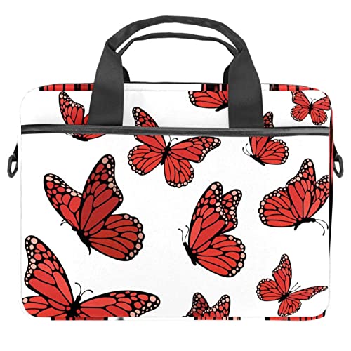Sacoche PC portable 13-14.5 pouces à motif papillons rouges