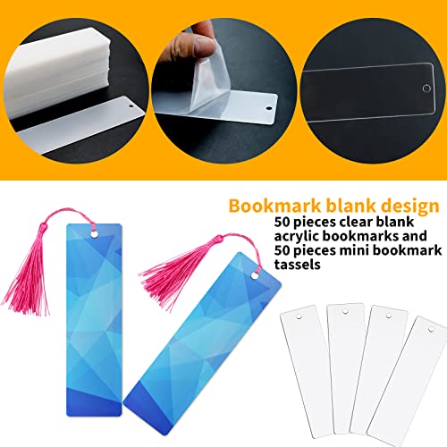 Bercoor 0335 50 Pack Blank Clear Acrylic Craft Bookmarks thumb #2