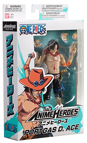 BANDAI - Anime Heroes - One Piece - Figurine Portgas D. Ace 17 cm - Licence Officielle One Piece - Figurine d'action articulée Ace - 36934