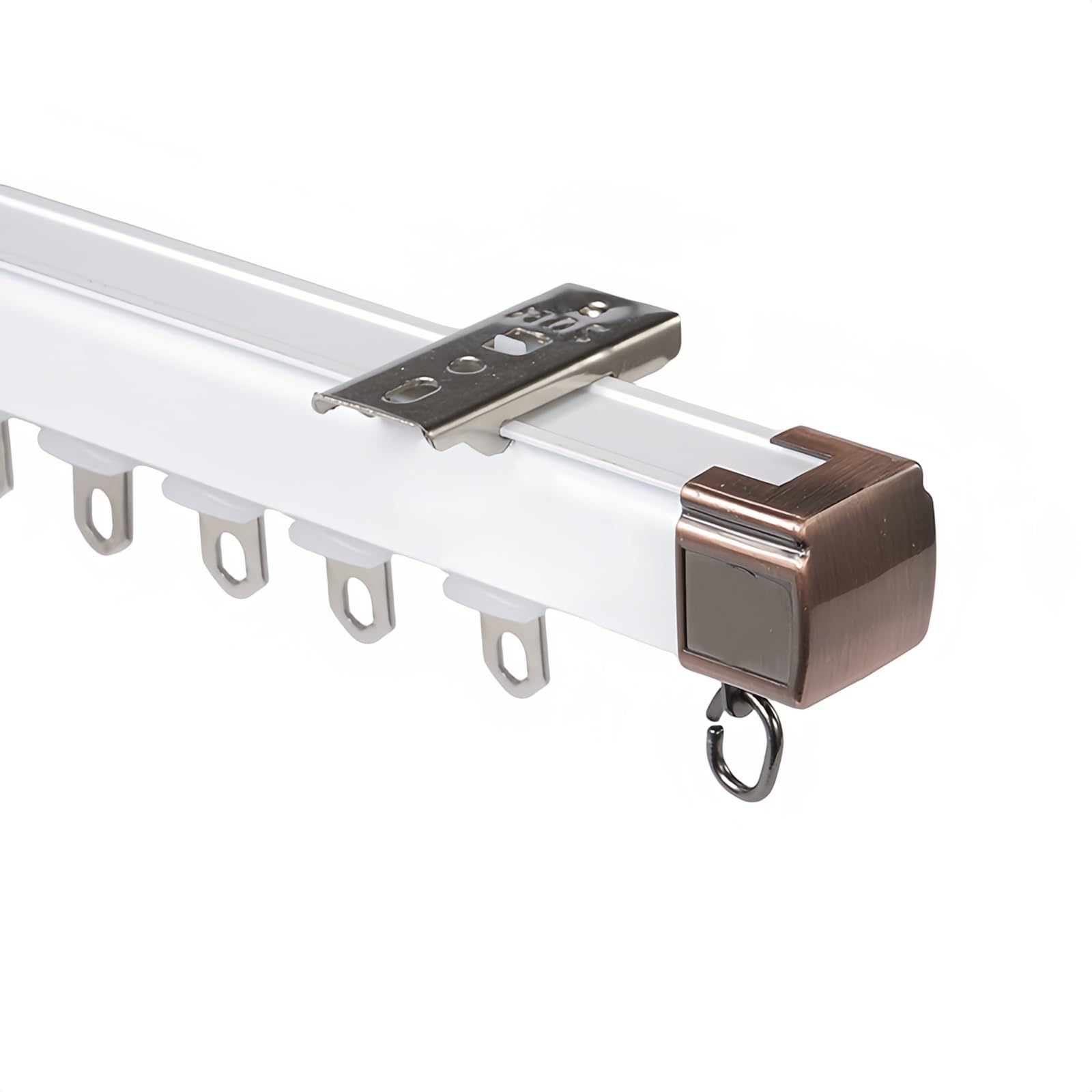 Binario da soffitto in alluminio per tende e divisori, 320 cm, regolabile, montaggio a parete/montaggio bianco perfetto per casa e ufficio