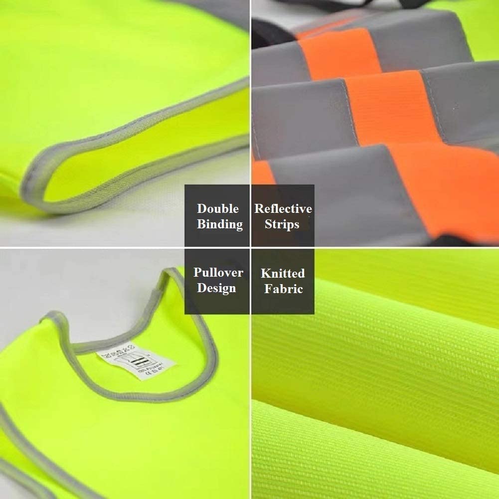 Kamizelka odblaskowa, kamizelka odblaskowa, dzieci dzieci Baby Hi Vis Viz, wysoka widoczność, odblaskowa odzież robocza dla maluchów, kamizelka, 2 paski elastyczne (średnie) (Size : Large)