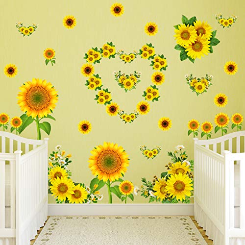 Vinilos decorativos de girasol 3D set 31 piezas miniatura 4