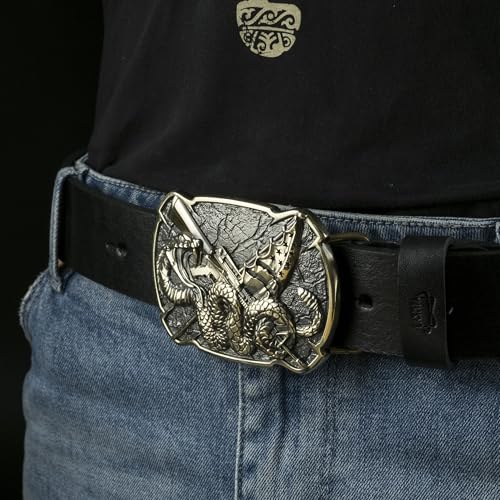 Leather Belt with Land of the free because of the brave belt buckle, Gadsden rattlesnake banner, Brave American buckle, USA western cowboy belt4