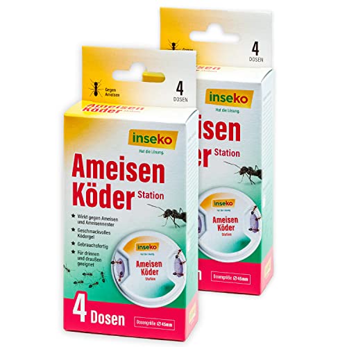 inseko Ameisen-Köderstation I Ameisenköderdose I Ameisengift gebrauchsfertig für innen und außen (8 Dosen)