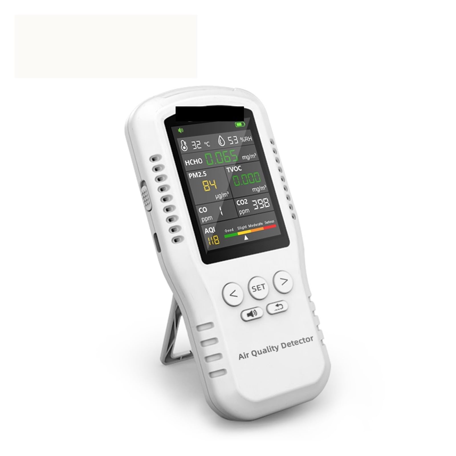 CVFRDD Air Quality Monitor Temperature Humidity Monitor CO2 CO PM2.5 HCHO TVOC Home Air Quality Detector With Real Sensors
