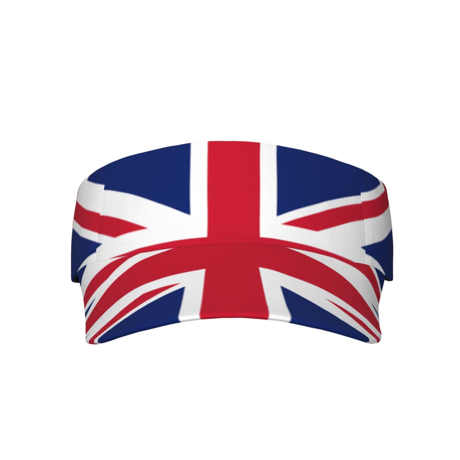 British Flag Sports Sun Visor Hats Adjustable for Women and Men Empty TopTennis Black