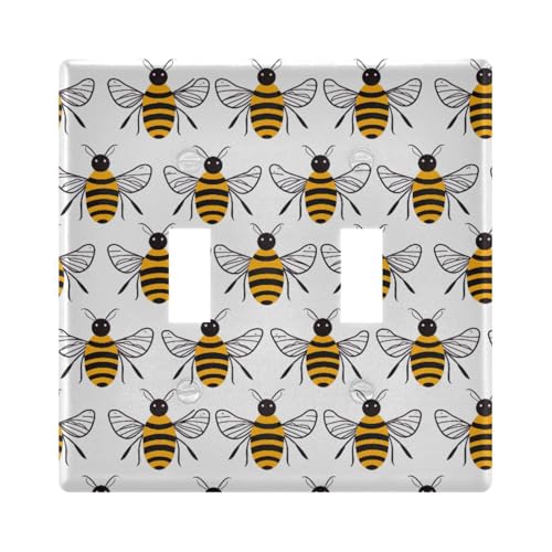 UMIRIKO Cute Bee Light Switch Cover Plate Covers Decorative Double Toggle Home Decor 202a8833