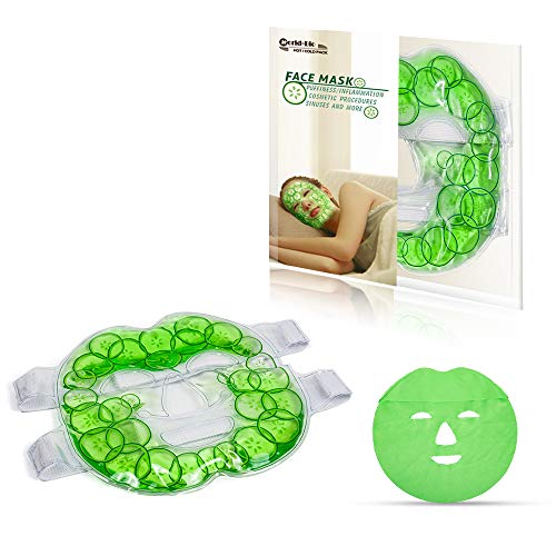 Cold Gel Ice Face Mask with Wrap - Reduce Puffiness, Migraine, Acne, Sinus