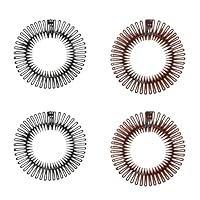 4 Stück Voll Kreisförmig Stretch,2 Farben Kamm Flexibler Kunststoff, Flexible Kamm, Kreisförmig Stretch für Mädchen(Schwarz+Braun?