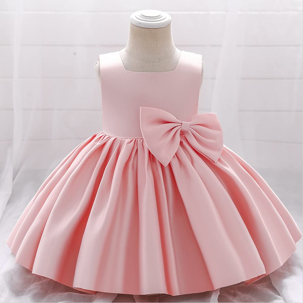 Vestido de princesa tutú con lazo para niñas pequeñas, vestido formal de baile, cumpleaños, boda, fiesta, bautizo, bautizo