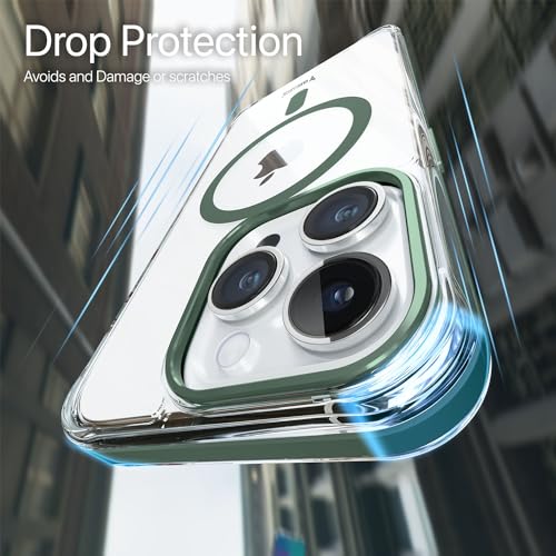 Image of Vaku Luxos Vortex MagPro Back Cover Case For iPhone 15 Pro Max, TPU, Green, Mag-Safe Wireless Charging