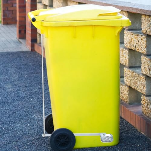 Cubo de basura con pedal de hierro resistente a la corrosión y fácil montaje 6