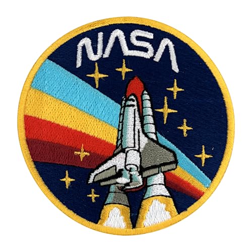 Urbanski Patch NASA Rakete Logo zum Aufbügeln 8,3 x 8,3 cm | Aufnäher Applikation Bügelbild