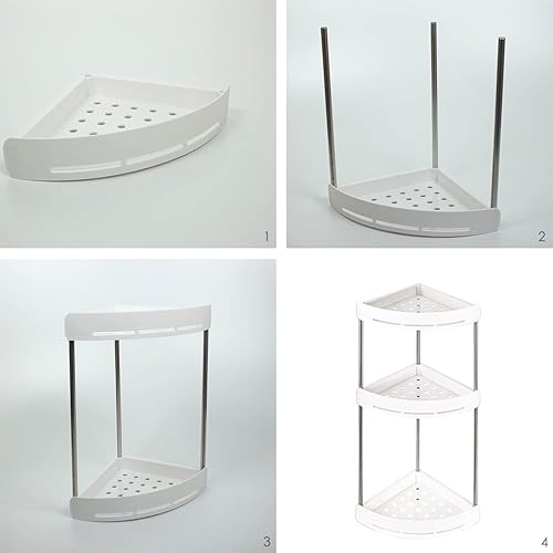 Miniatura 6 de IYAR HOME Organizador de ducha de 3 niveles, estante esquinero de 12.99 x 9.45 x 24.41 pulgadas, soportes de ducha para almacenamiento interior de