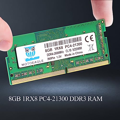 Image of 8GB 1RX8 DDR4 2666MHz PC4-21300 (PC4-2666V) CL19 SODIMM 1.2V 260-Pin Non-ECC SO-DIMM Laptop Notebook RAM Memory Module