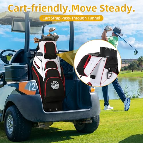 image for Shopsource Golf Bag, 14 Way Top Golf Cart Bag with Full-Length Divider